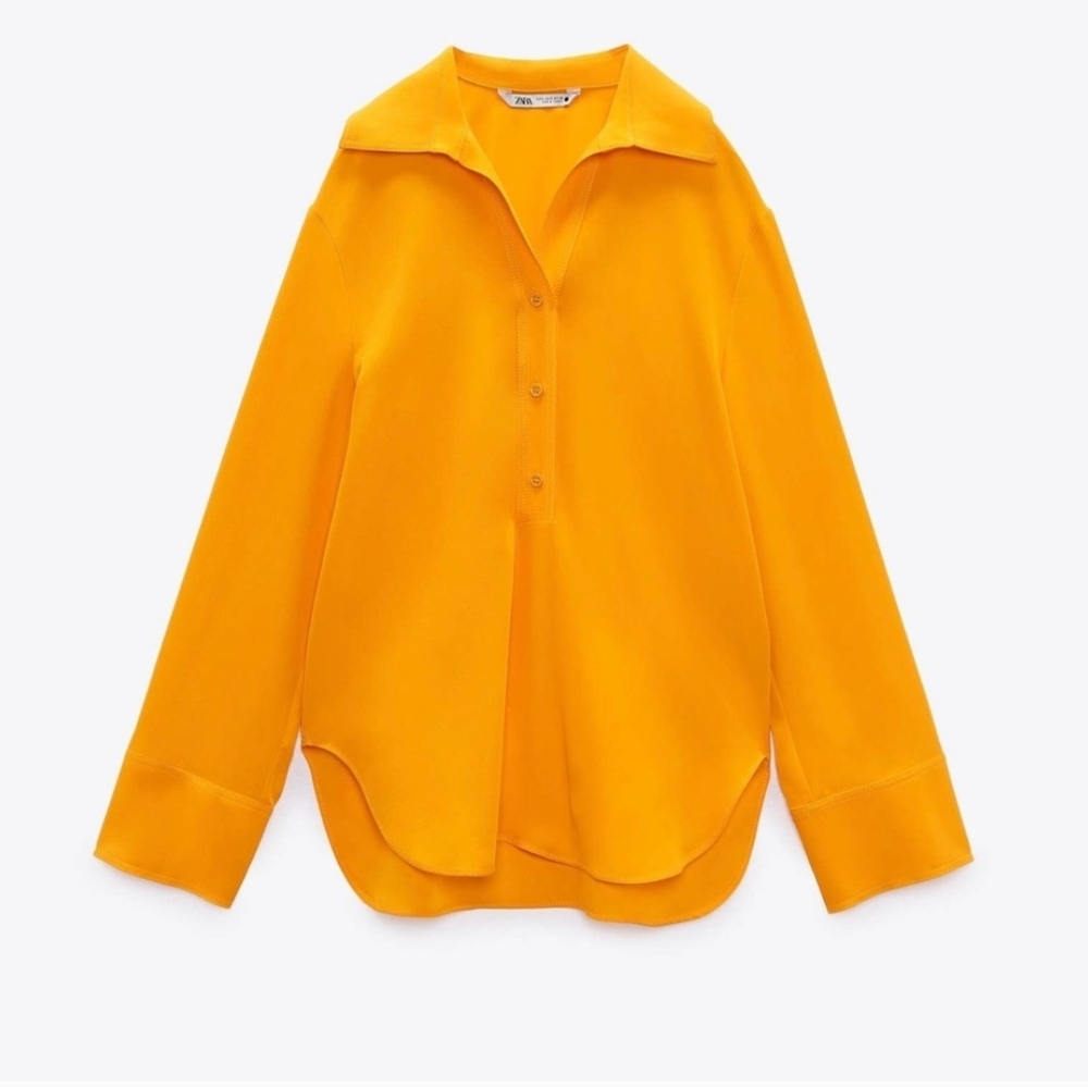 Zara Women's Vibrant Orange Blouse